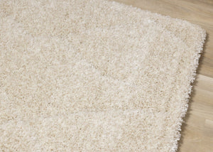 HomeRoots 5' Cream and Beige Geometric Area Rug - Modern Comfort, Durable, Stain-Resistant for Family Spaces 5' X 8' 661287