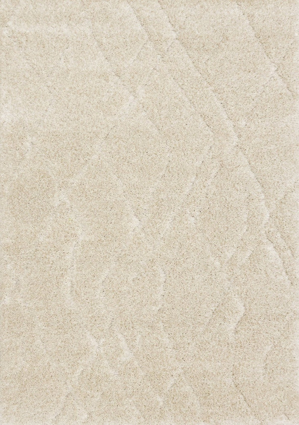 HomeRoots 5' Cream and Beige Geometric Area Rug - Modern Comfort, Durable, Stain-Resistant for Family Spaces 8' X 11' 661288