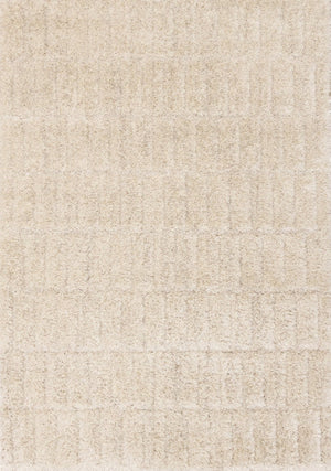 HomeRoots 5' Cream and Beige Geometric Area Rug - Modern Style, Soft Comfort, Durable Design for Any Home 5' X 8' 661289