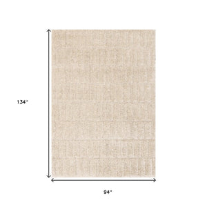 HomeRoots 5' Cream and Beige Geometric Area Rug - Modern Style, Soft Comfort, Durable Design for Any Home 8' X 11' 661290