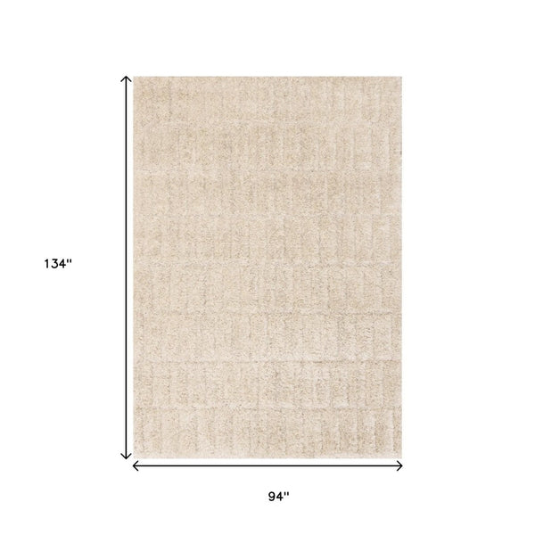 HomeRoots 5' Cream and Beige Geometric Area Rug - Modern Style, Soft Comfort, Durable Design for Any Home 8' X 11' 661290