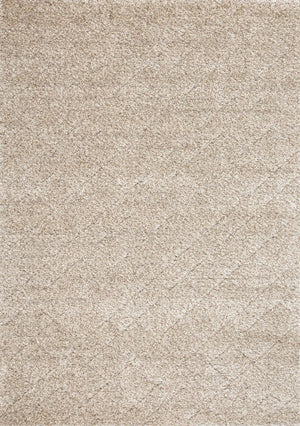 HomeRoots 5' Beige and Natural Geometric Area Rug – Plush, Stylish, and Durable for Modern Living Spaces 5' X 8' 661291