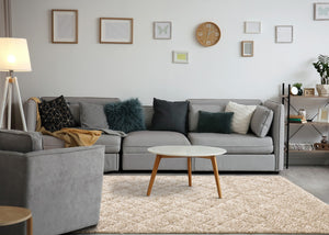 HomeRoots 5' Beige and Natural Geometric Area Rug – Plush, Stylish, and Durable for Modern Living Spaces 5' X 8' 661291