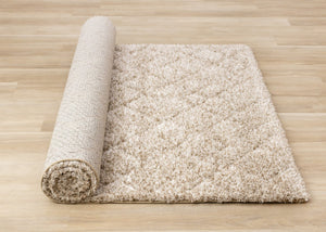 HomeRoots 5' Beige and Natural Geometric Area Rug – Plush, Stylish, and Durable for Modern Living Spaces 5' X 8' 661291