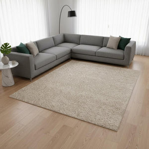 HomeRoots 5' Beige and Natural Geometric Area Rug – Plush, Stylish, and Durable for Modern Living Spaces 8' X 11' 661292
