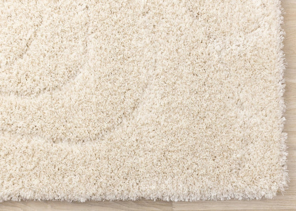 HomeRoots 5' Modern Cream and Beige Abstract Area Rug - Plush, Stain-Resistant Design for Any Room Style 8' X 11' 661294
