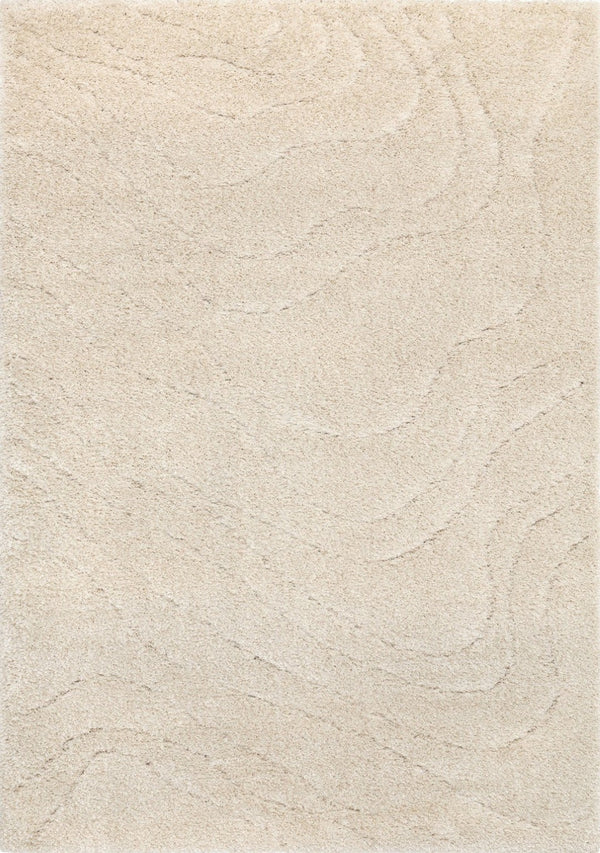 HomeRoots 5' Modern Cream and Beige Abstract Area Rug - Plush, Stain-Resistant Design for Any Room Style 8' X 11' 661294