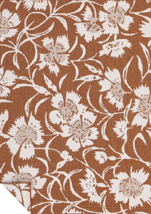 HomeRoots 5' Orange and White Botanical Leaves Area Rug - Stylish, Durable, Stain-Resistant for Modern Homes 5' X 8' 661295