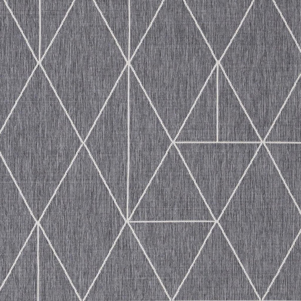 HomeRoots 5' Gray and White Geometric Area Rug - Modern Design, Durable, Stain-Resistant, Perfect for High-Traffic Homes 5' X 8' 661300
