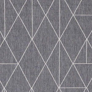 HomeRoots 5' Gray and White Geometric Area Rug - Modern Design, Durable, Stain-Resistant, Perfect for High-Traffic Homes 8' X 11' 661301