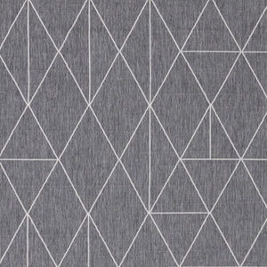 HomeRoots 5' Gray and White Geometric Area Rug - Modern Design, Durable, Stain-Resistant, Perfect for High-Traffic Homes 8' X 11' 661301
