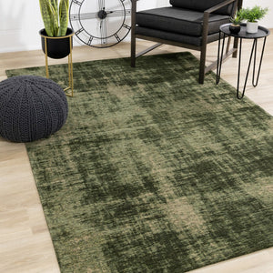 HomeRoots 5' Modern Green and Taupe Abstract Area Rug - Durable, Stain-Resistant Design for Busy Homes 5' X 8' 661305