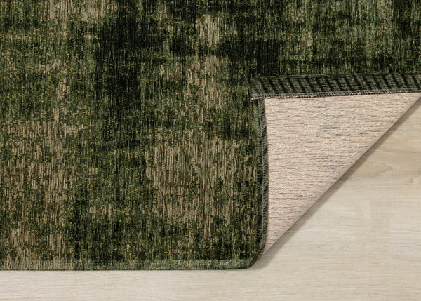HomeRoots 5' Modern Green and Taupe Abstract Area Rug - Durable, Stain-Resistant Design for Busy Homes 7' X 10' 661306
