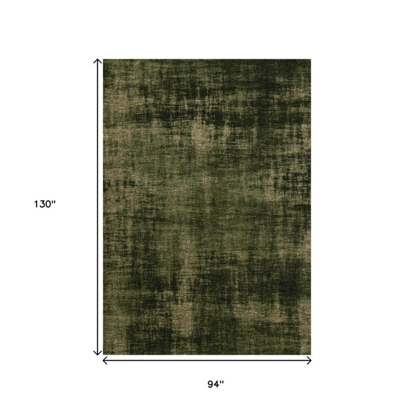 HomeRoots 5' Modern Green and Taupe Abstract Area Rug - Durable, Stain-Resistant Design for Busy Homes 8' X 11' 661307