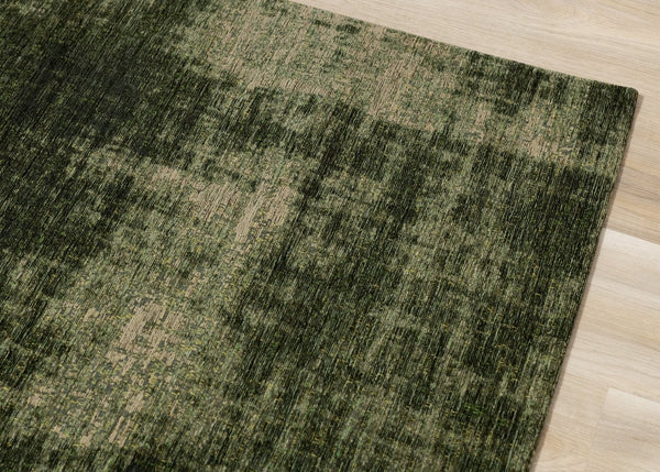 HomeRoots 5' Modern Green and Taupe Abstract Area Rug - Durable, Stain-Resistant Design for Busy Homes 8' X 11' 661307