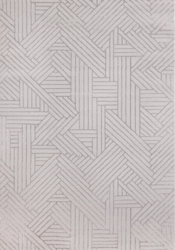 HomeRoots 5' Gray and Beige Geometric Area Rug - Stylish, Durable Design for Living Rooms, Bedrooms, and More 5' X 8' 661310