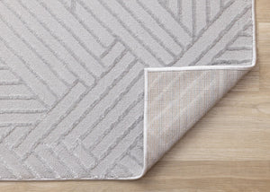 HomeRoots 5' Gray and Beige Geometric Area Rug - Stylish, Durable Design for Living Rooms, Bedrooms, and More 5' X 8' 661310