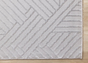HomeRoots 5' Gray and Beige Geometric Area Rug - Stylish, Durable Design for Living Rooms, Bedrooms, and More 8' X 11' 661311
