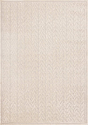 HomeRoots 5' Beige and Cream Chevron Area Rug - Stylish, Stain-Resistant, Durable Design for Modern Living Spaces 5' X 8' 661312