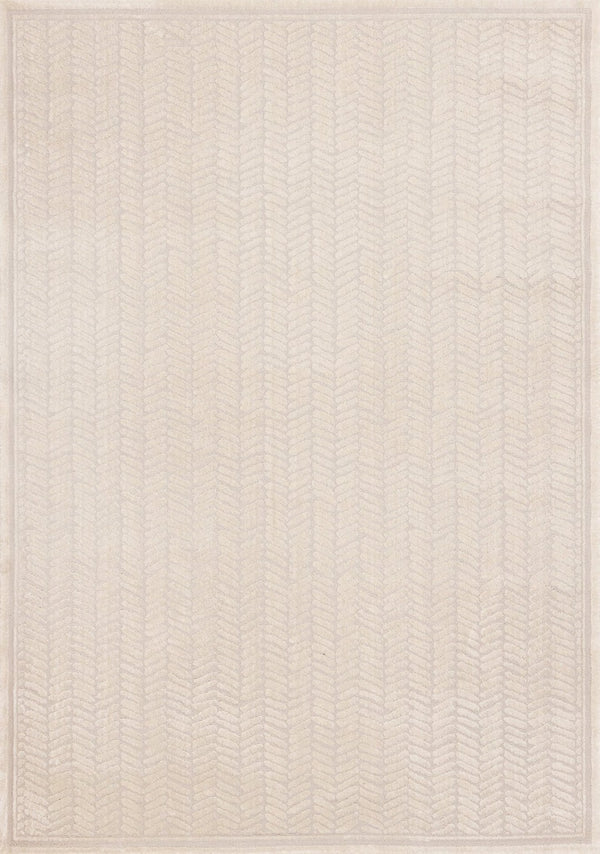 HomeRoots 5' Beige and Cream Chevron Area Rug - Stylish, Stain-Resistant, Durable Design for Modern Living Spaces 5' X 8' 661312