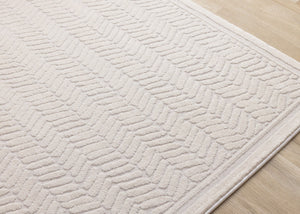 HomeRoots 5' Beige and Cream Chevron Area Rug - Stylish, Stain-Resistant, Durable Design for Modern Living Spaces 5' X 8' 661312