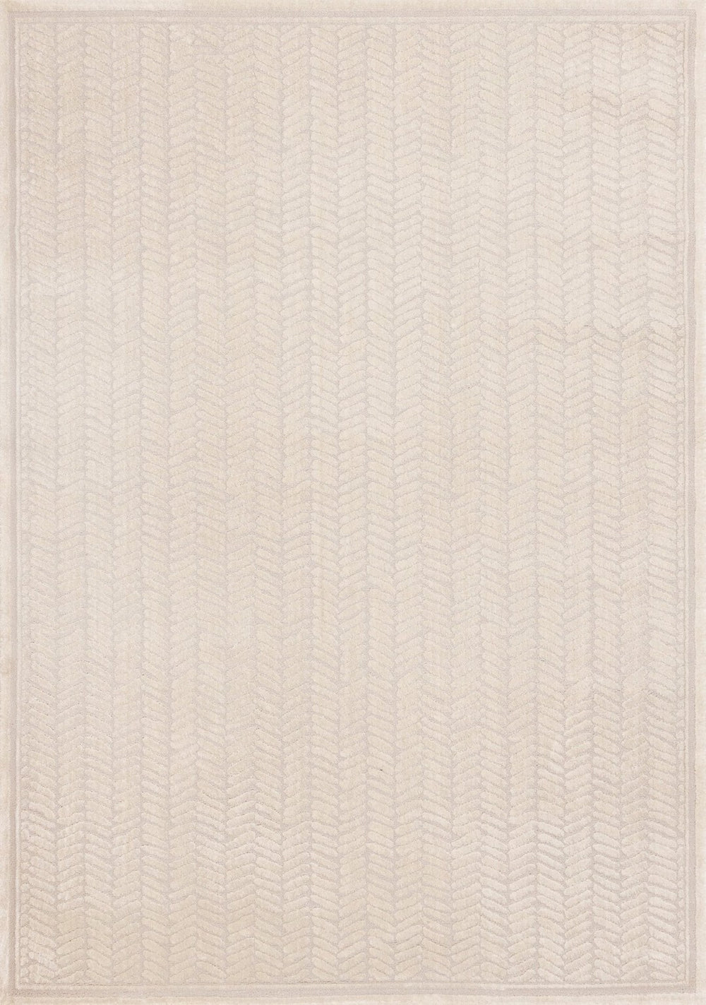 HomeRoots 5' Beige and Cream Chevron Area Rug - Stylish, Stain-Resistant, Durable Design for Modern Living Spaces 8' X 11' 661313
