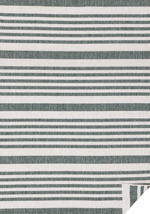 HomeRoots 5' Green and Ivory Striped Area Rug - Stylish, Durable Design for Modern Homes and High-Traffic Areas 5' X 8' 661314