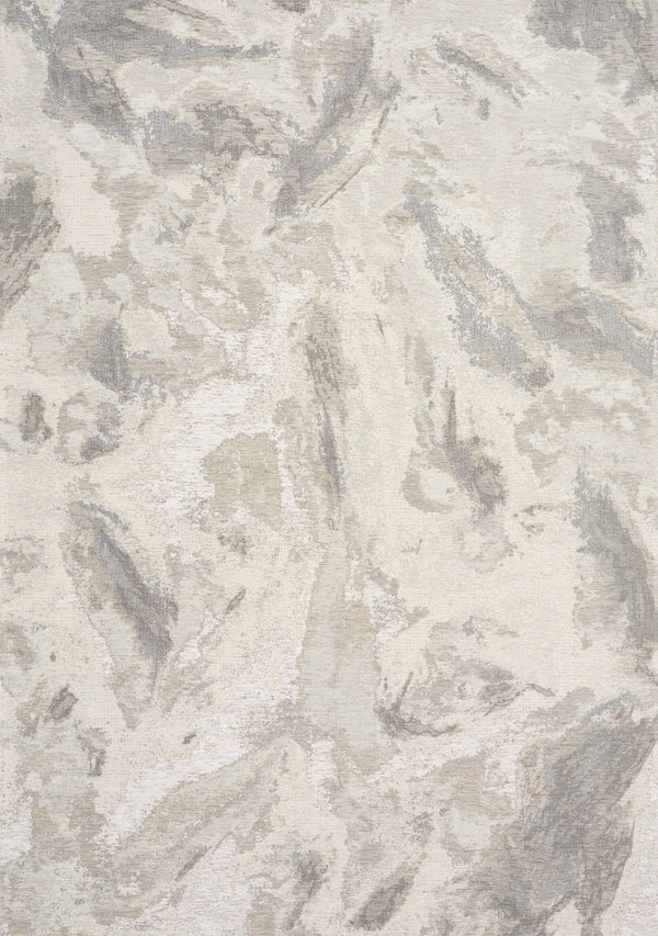 HomeRoots 5' Modern Cream and Gray Abstract Area Rug - Soft, Durable Design for High-Traffic Living Spaces 5' X 8' 661316