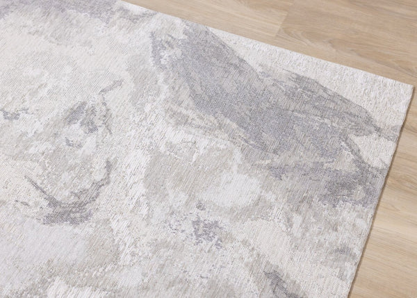 HomeRoots 5' Modern Cream and Gray Abstract Area Rug - Soft, Durable Design for High-Traffic Living Spaces 5' X 8' 661316