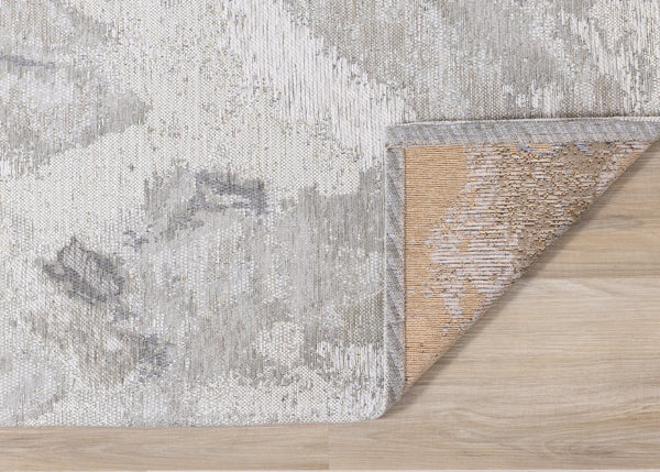 HomeRoots 5' Modern Cream and Gray Abstract Area Rug - Soft, Durable Design for High-Traffic Living Spaces 8' X 11' 661317