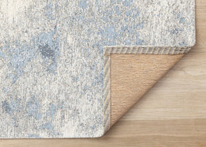 HomeRoots 5' Cream and Blue Abstract Area Rug - Modern Design, Durable, Stain-Resistant, Perfect for High-Traffic Areas 5' X 8' 661318