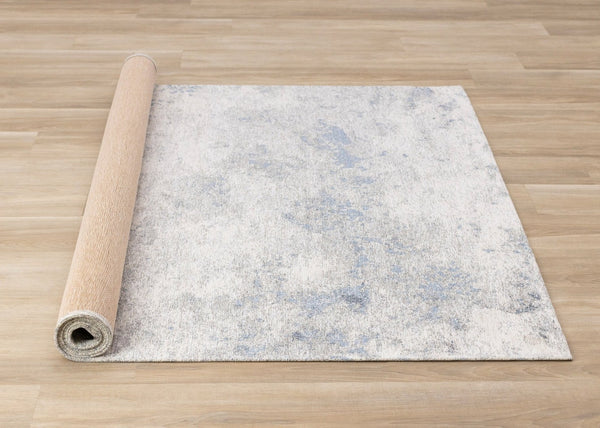 HomeRoots 5' Cream and Blue Abstract Area Rug - Modern Design, Durable, Stain-Resistant, Perfect for High-Traffic Areas 5' X 8' 661318
