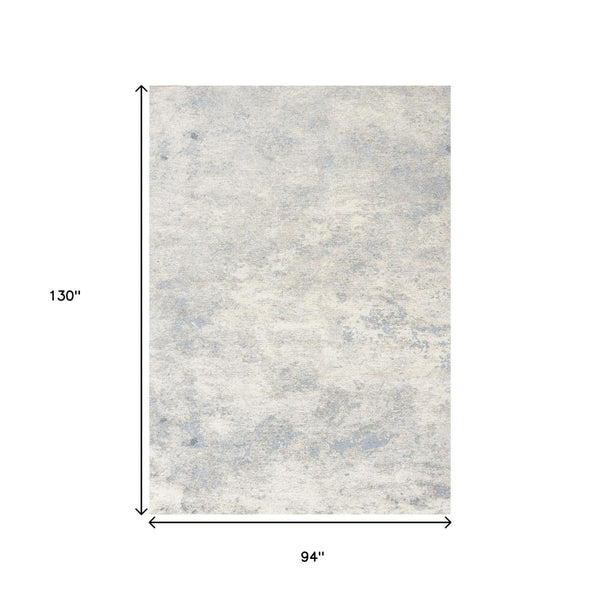 HomeRoots 5' Cream and Blue Abstract Area Rug - Modern Design, Durable, Stain-Resistant, Perfect for High-Traffic Areas 8' X 11' 661319