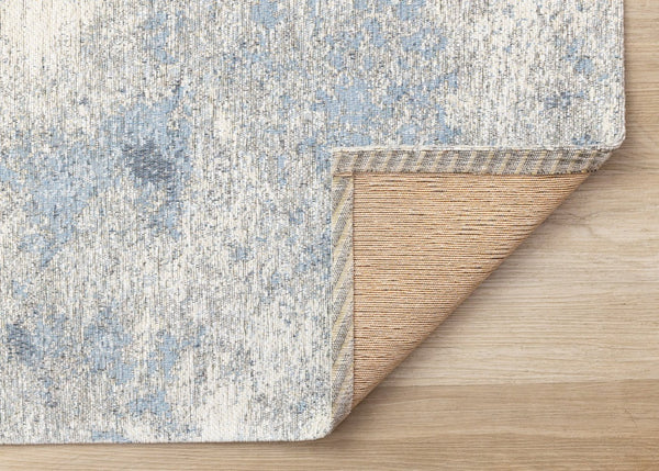 HomeRoots 5' Cream and Blue Abstract Area Rug - Modern Design, Durable, Stain-Resistant, Perfect for High-Traffic Areas 8' X 11' 661319