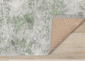 HomeRoots 5' Modern Abstract Cream and Green Area Rug – Stylish, Durable, Stain-Resistant for Busy Homes 5' X 8' 661320