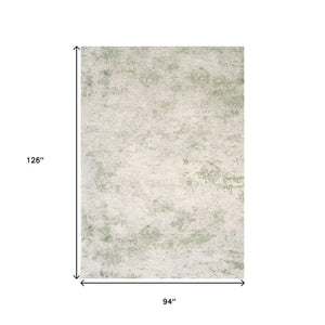 HomeRoots 5' Modern Abstract Cream and Green Area Rug – Stylish, Durable, Stain-Resistant for Busy Homes 8' X 11' 661321