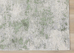 HomeRoots 5' Modern Abstract Cream and Green Area Rug – Stylish, Durable, Stain-Resistant for Busy Homes 8' X 11' 661321