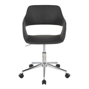English Elm Margarite Modern Task Chair In Grey Faux Leather With Chrome Base – Ergonomic Comfort & Style B202P223922