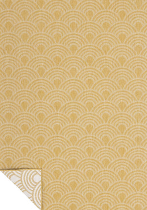 HomeRoots 5' Modern Yellow and Beige Geometric Area Rug - Durable, Stain-Resistant Design for Any Space 5' X 8' 661326