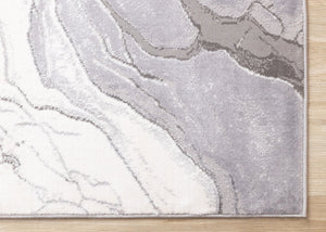 HomeRoots 5' Modern Gray and Off-White Abstract Area Rug – Durable, Stain-Resistant, Stylish Home Centerpiece 8' X 11' 661330