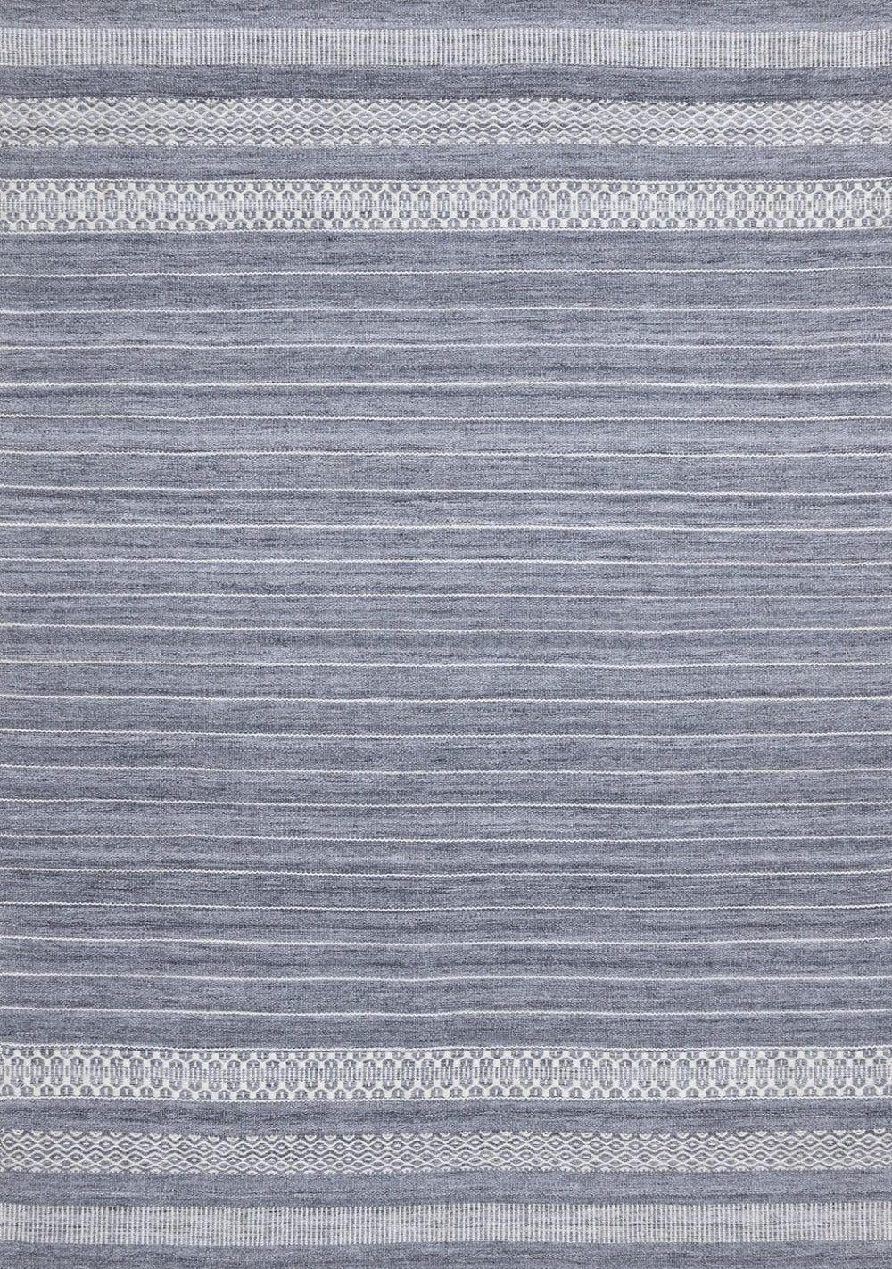 HomeRoots 5' Hand-Woven Gray and White Striped Area Rug - Durable, Stain-Resistant, and Artisanal Charm 5' X 8' 661331