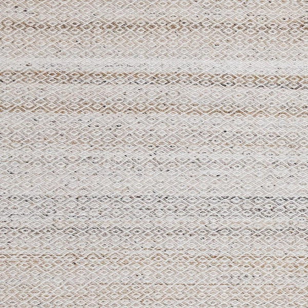 HomeRoots 5' Hand-Woven Cream and Beige Geometric Area Rug - Soft, Stain-Resistant, Perfect for Modern Spaces 8' X 11' 661338
