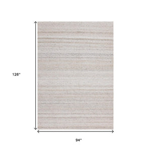 HomeRoots 5' Hand-Woven Cream and Beige Geometric Area Rug - Soft, Stain-Resistant, Perfect for Modern Spaces 8' X 11' 661338