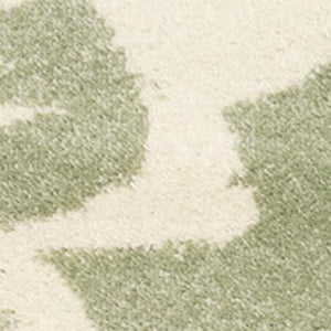 HomeRoots 5' Botanical Leaves Area Rug - Green and Cream, Stain-Resistant, Durable, Modern Design for Homes 5' X 8' 661339