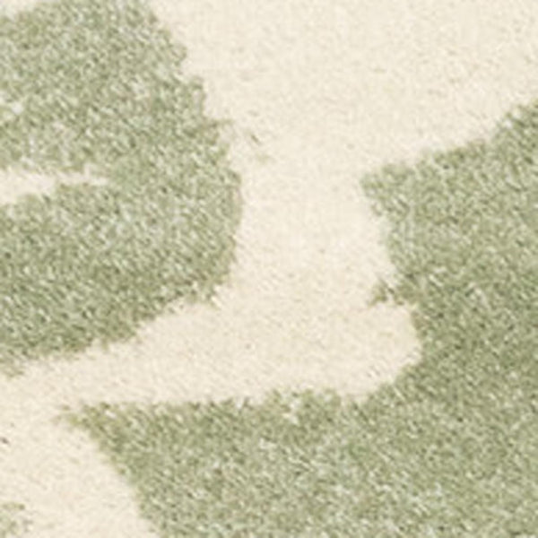 HomeRoots 5' Botanical Leaves Area Rug - Green and Cream, Stain-Resistant, Durable, Modern Design for Homes 5' X 8' 661339
