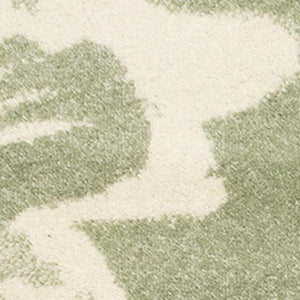HomeRoots 5' Botanical Leaves Area Rug - Green and Cream, Stain-Resistant, Durable, Modern Design for Homes 5' X 8' 661339