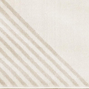 HomeRoots 5' Cream and Beige Geometric Area Rug - Modern Design for Warmth, Durability, and Style in Any Room 8' X 11' 661348