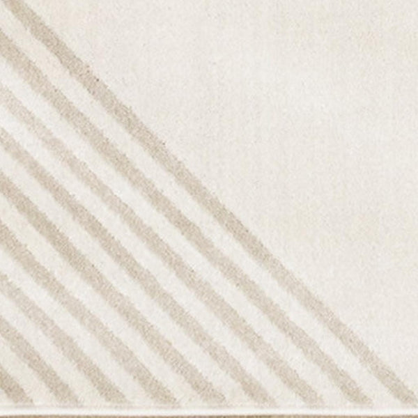 HomeRoots 5' Cream and Beige Geometric Area Rug - Modern Design for Warmth, Durability, and Style in Any Room 8' X 11' 661348