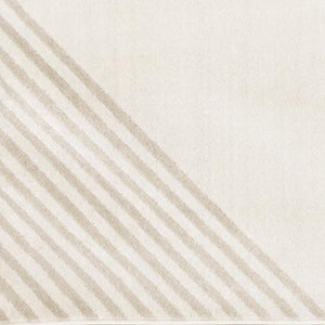 HomeRoots 5' Cream and Beige Geometric Area Rug - Modern Design for Warmth, Durability, and Style in Any Room 8' X 11' 661348