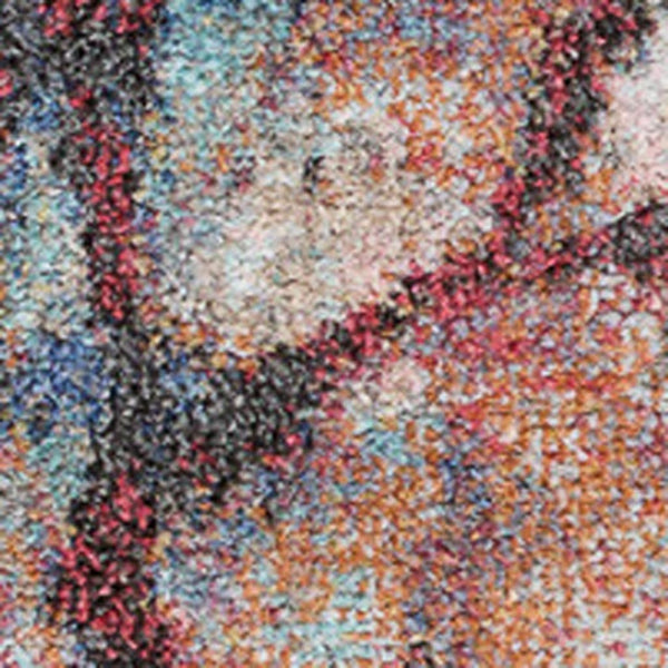 HomeRoots 5' Floral Area Rug in Cream, Blue & Pink - Durable, Easy-Care Design for Every Room's Charm 5' X 8' 661352